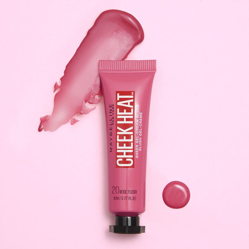 Maybelline New York Cheek Heat All-In-1 Blush Colorete En Crema 20 Rose Flash