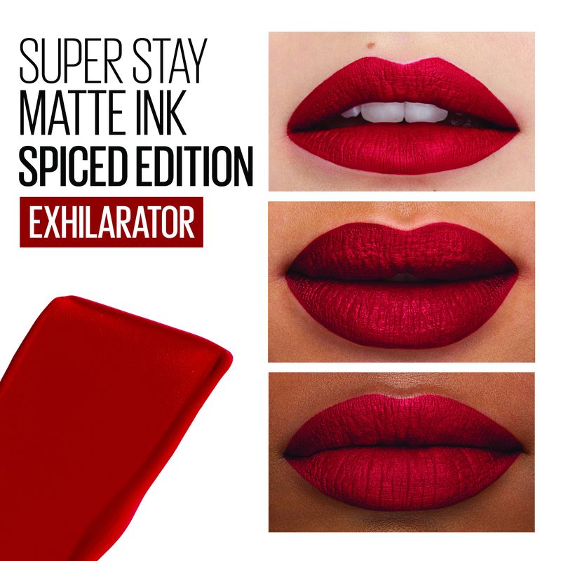 Maybelline New York Superstay Matte Ink, Pintalabios Líquido Tono 340 Exhilarator