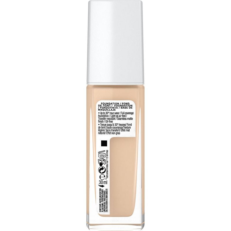 Maybelline New York Superstay Activewear 30H Base De Maquillaje De Larga Duración Y Alta Cobertura. Tono 03 True Ivory.