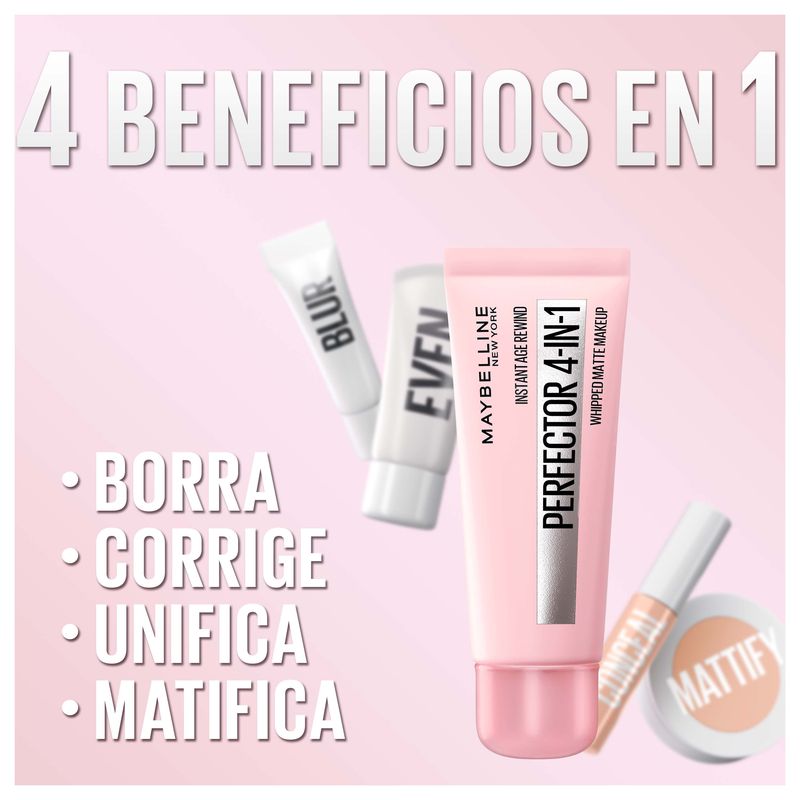 Maybelline New York Maquillaje Perfeccionador Instant Perfector 4-En-1, Los Beneficios De 4 Productos En Solo 1 Pasada.