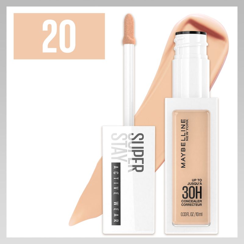 Maybelline New York Superstay Active Wear Corrector, Tono 20 Sand