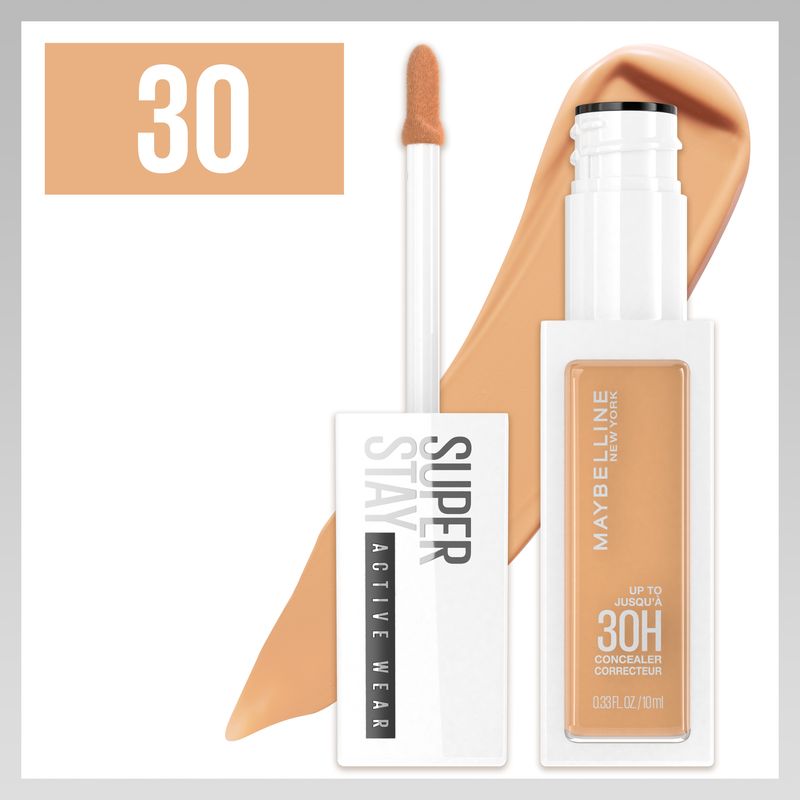 Maybelline New York Superstay Active Wear Corrector, Tono 30 Honey