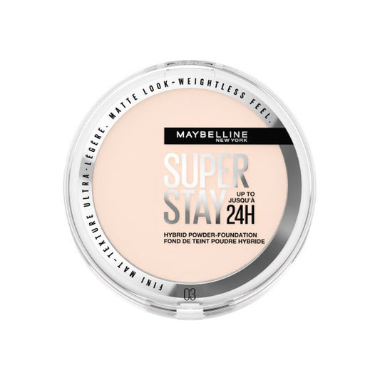 Maybelline New York Superstay Híbrido 24H Base De Maquillaje En Polvo, Súper Cobertura, Súper Ligera, Hasta 24H, Tono 03