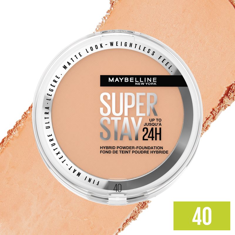 Maybelline New York Superstay Híbrido 24H Base De Maquillaje En Polvo, Súper Cobertura, Súper Ligera, Hasta 24H, Tono 30