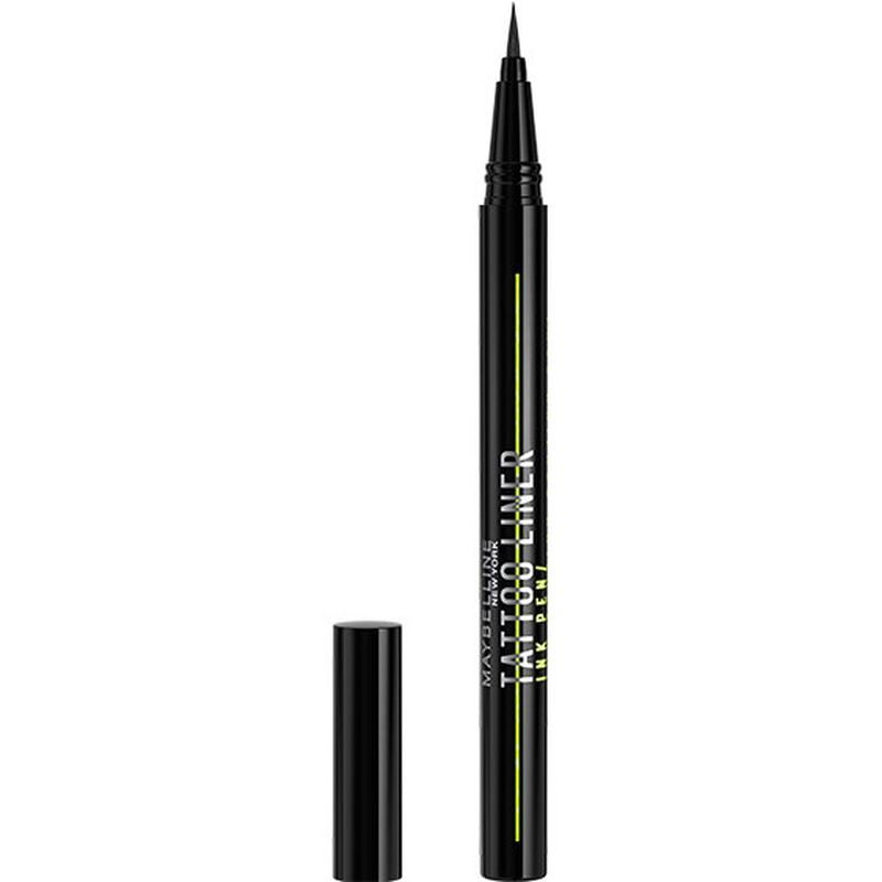 Maybelline New York Tattoo Liner Ink Pen, Eyeliner En Formato Rotulador, Waterproof, Fórmula Tattoo Hasta 24H, Negro