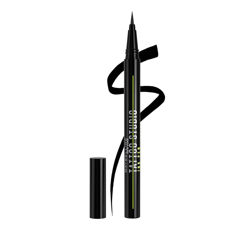 Maybelline New York Tattoo Liner Ink Pen, Eyeliner En Formato Rotulador, Waterproof, Fórmula Tattoo Hasta 24H, Negro