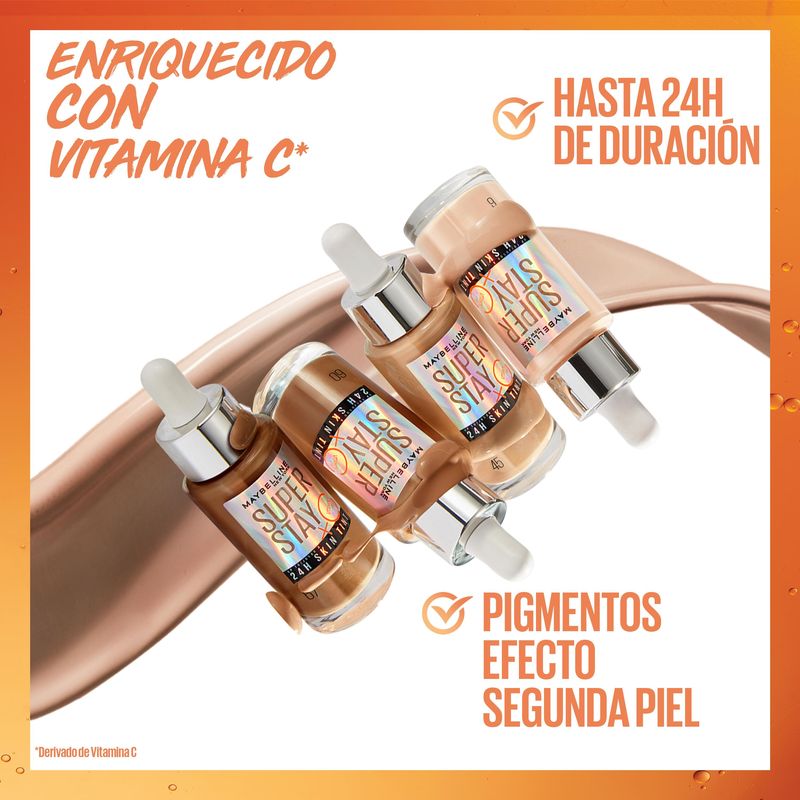 Maybelline New York Super Stay Skin Tint + Vitamina C 24H. Tono 30