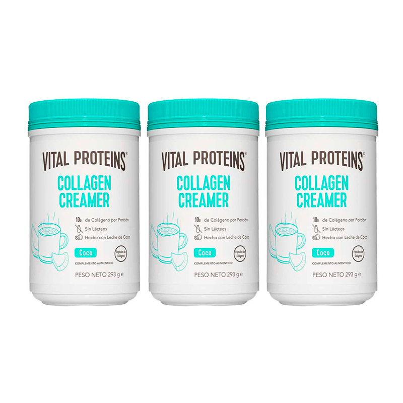 Vital Proteins  Triplo Crema En Polvo de Colágeno Sabor Coco  3x  293 gr