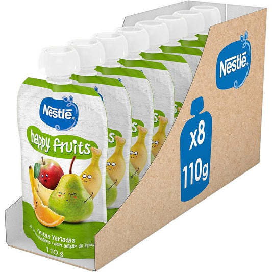 Nestlé Puré Bolsita Happy Fruits , 110g  x 8 unidades