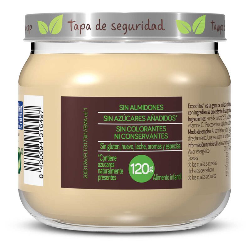 Nutriben Potito De Plátano Y Manzana Para Bebés, 120 gr