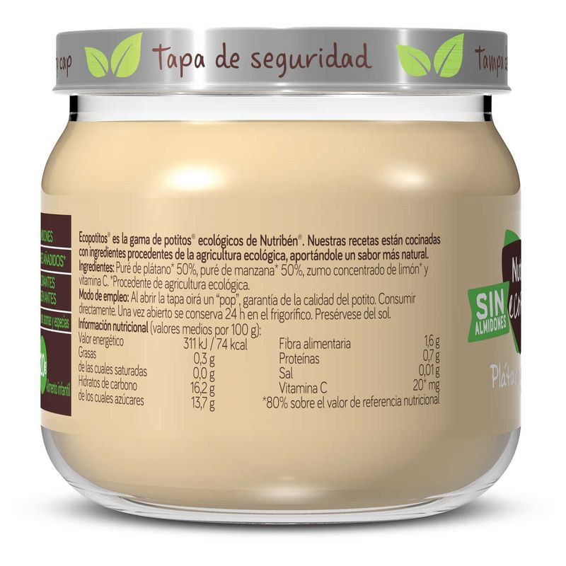 Nutriben Potito De Plátano Y Manzana Para Bebés, 120 gr