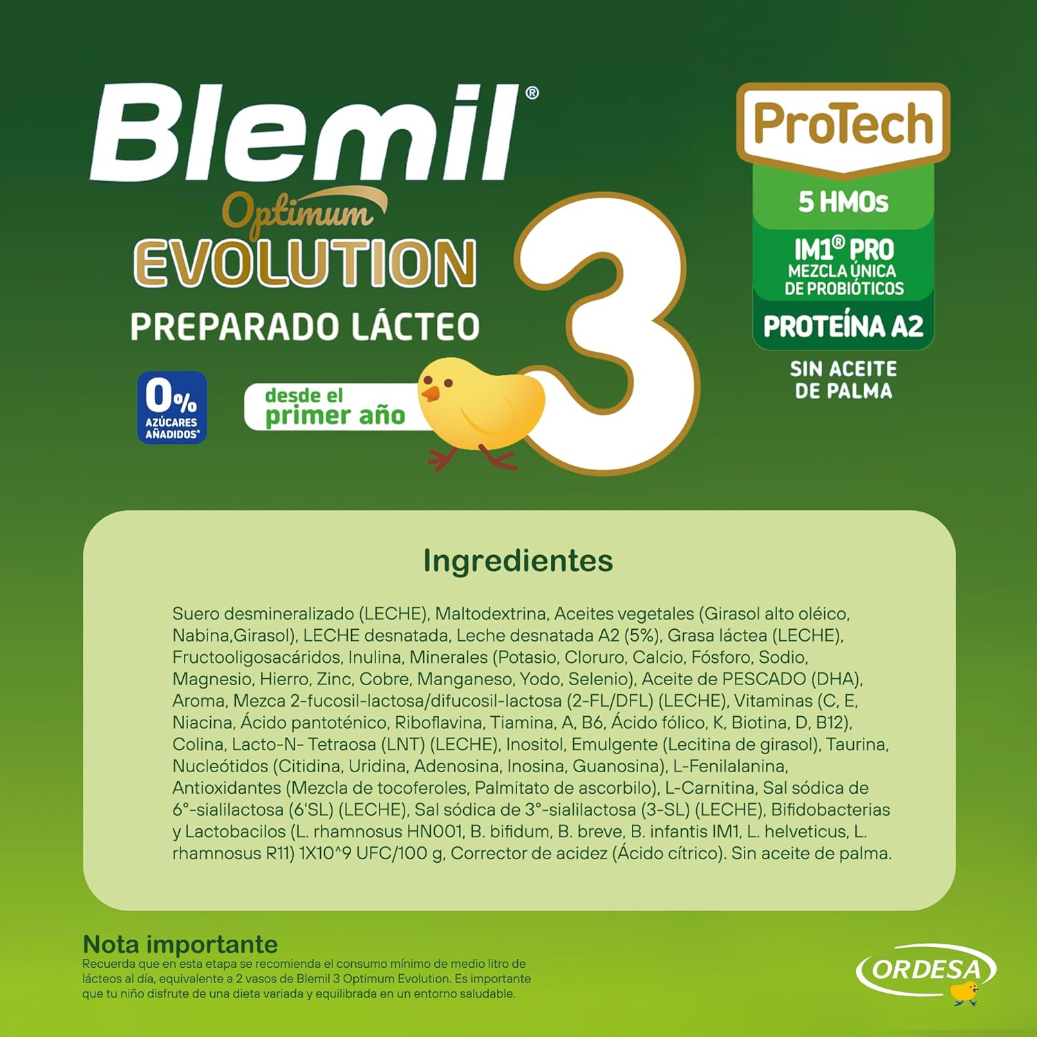 Blemil Bipack Optimum Evolution 3 Leche de Crecimiento, 2X800 gr