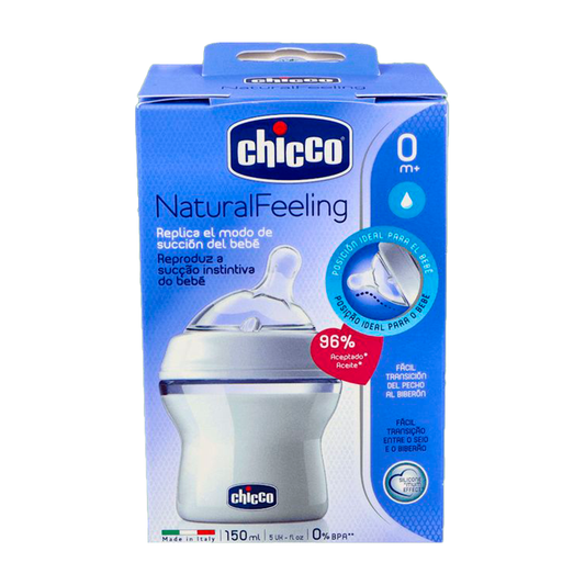 Chicco Biberón Natural Feeling Flujo Normal +0 Meses Silicona 150 ml