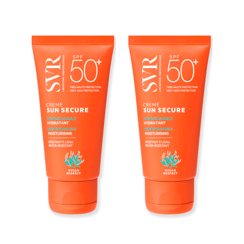 Svr Duplo Sun Secure Creme Hidratante Spf 50+ Biodegradable  , 2 X 50 Ml