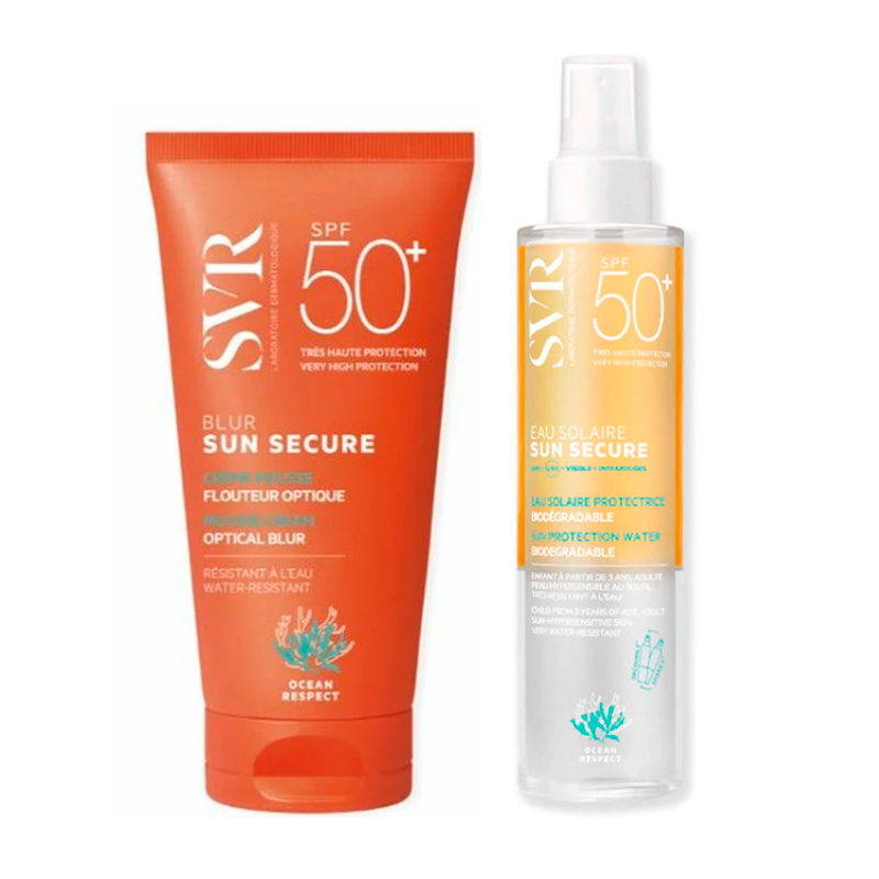 Svr Pack  Sun Secure Blur Spf50+ Sin Perfume 50 Ml + Sun Secure Eau Solaire Spf 50 + 200 Ml