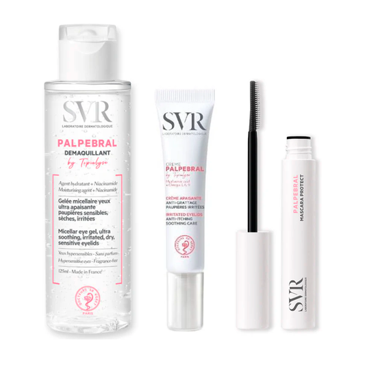 Svr Pack  Rutina Ojos Sensibles Topialyse Palpebral Crema 15 Ml + Palpebral By Topialyse Demaquillant Yeux 125 Ml + Palpebral By Topialyse Mascara Protect 9 Ml