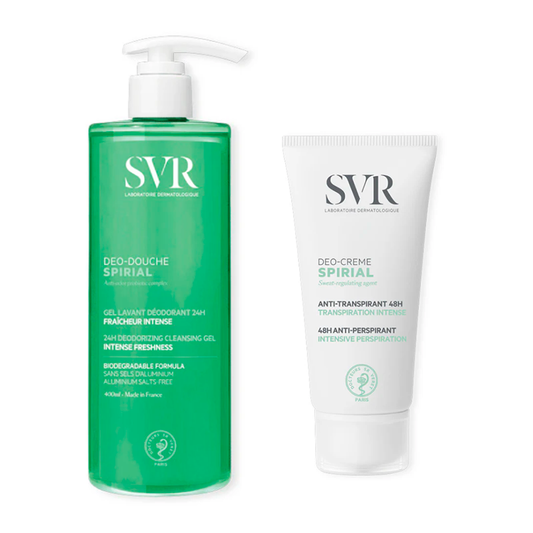 Svr Pack  Spirial Desodorante Gel Ducha Antitranspirante, 400 Ml + Spirial Crema Desodorante Antitranspirante 48H, 50 Ml