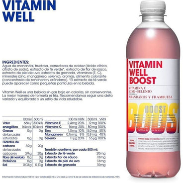 Vitamin Well Boost Arándano/Frambuesa, 500 ml