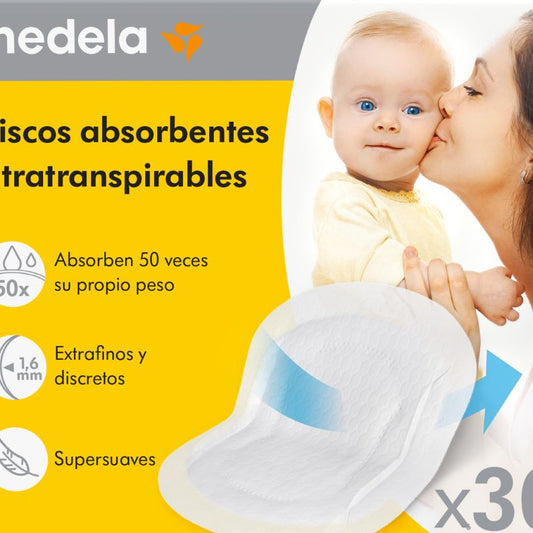 Medela Discos Absorbentes Ultratranspirables 30 Uds