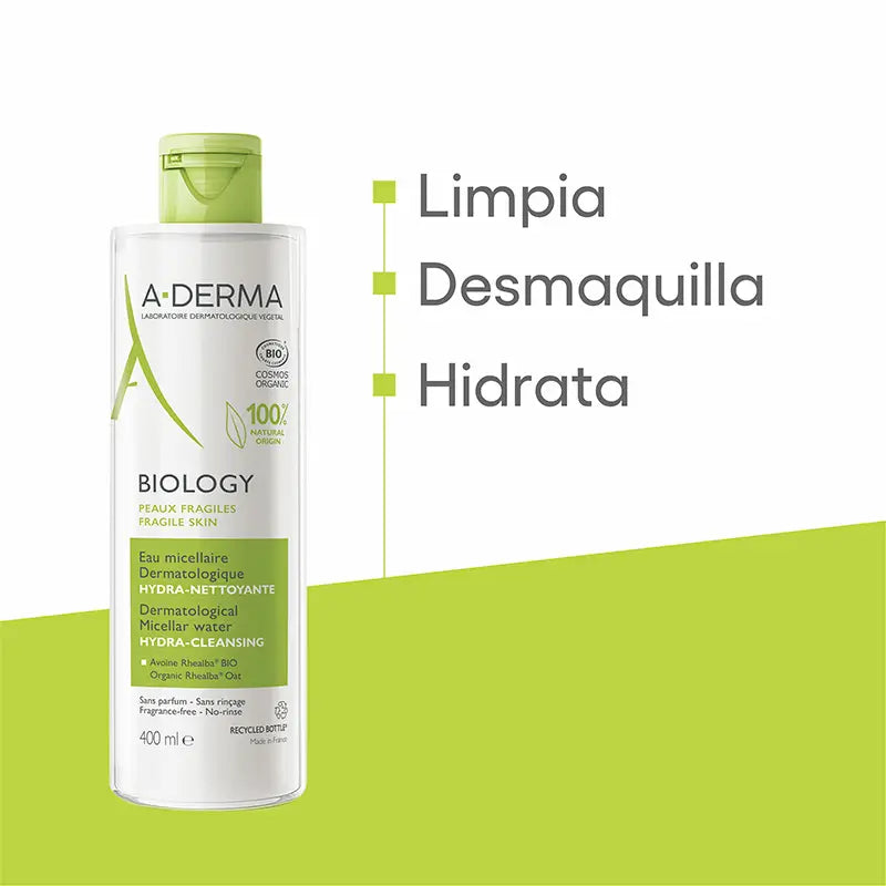 A-Derma Biology Agua Micelar Dermatológica 400 ml