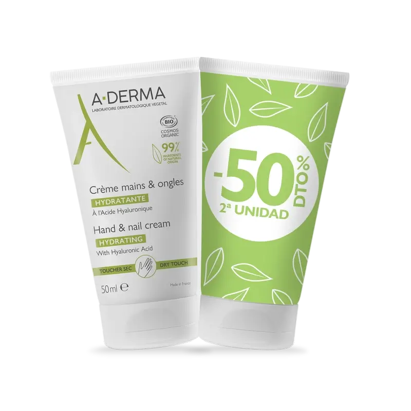 A-Derma Pack Duplo Crema Manos Y Uñas,2 X 50 Ml