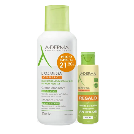 A-Derma Pack Exomega Control Cr 400 Ml + Aceite 100Ml