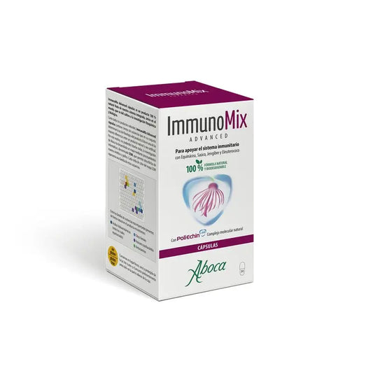 Aboca Immunomix Advanced Sistema Inmunitario, Fórmula Natural, Equinácea, Saúco, Jengibre Y Eleuterococo, 50 capsulas