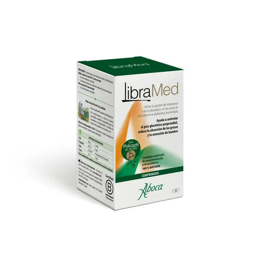 Aboca Libramed Comprimidos Indicado Para Control De Peso, Circunferencia Abdominal, Absorción De Grasas, 84 comprimidos