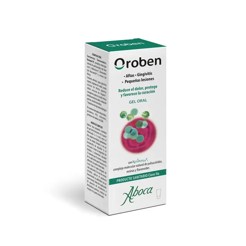 Aboca Oroben Aftagen Gel Oral Salud De La Boca, Reduce Dolor, Protege Y Cura Aftas, Gingivitis, Lesiones, 15 ml