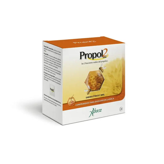 Aboca Propol 2Emf Tabletas Caja De 20 Tabletas Propóleo, Dolor De Garganta Y Cavidad Bucal, Sabor Cítrico Y Miel