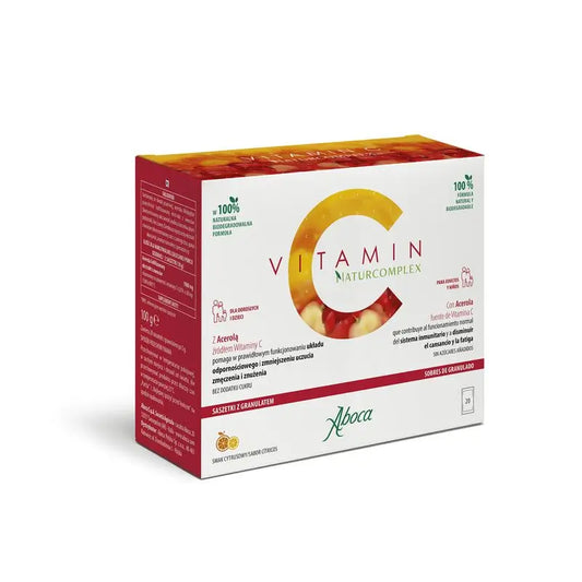 Aboca Vitamin C Naturcomplex Defensas Inmunitarias, Acerola, Disminuye Fatiga Y Cansancio, Antioxidante, 20 sobres