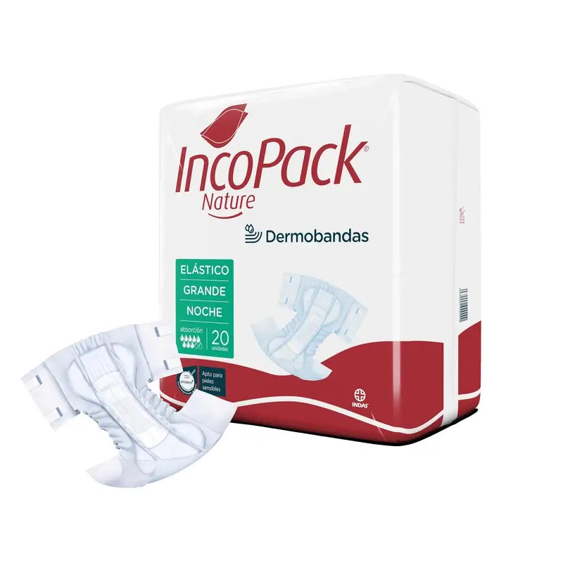 Incopack Nature Absorbente Elástico Talla Grande , 80 unidades