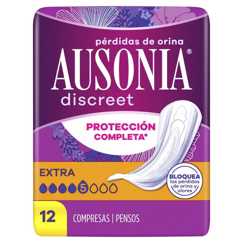 Ausonia Discreet Compresas Para Pérdidas De Orina Para Mujer Extra, 12 Unidades