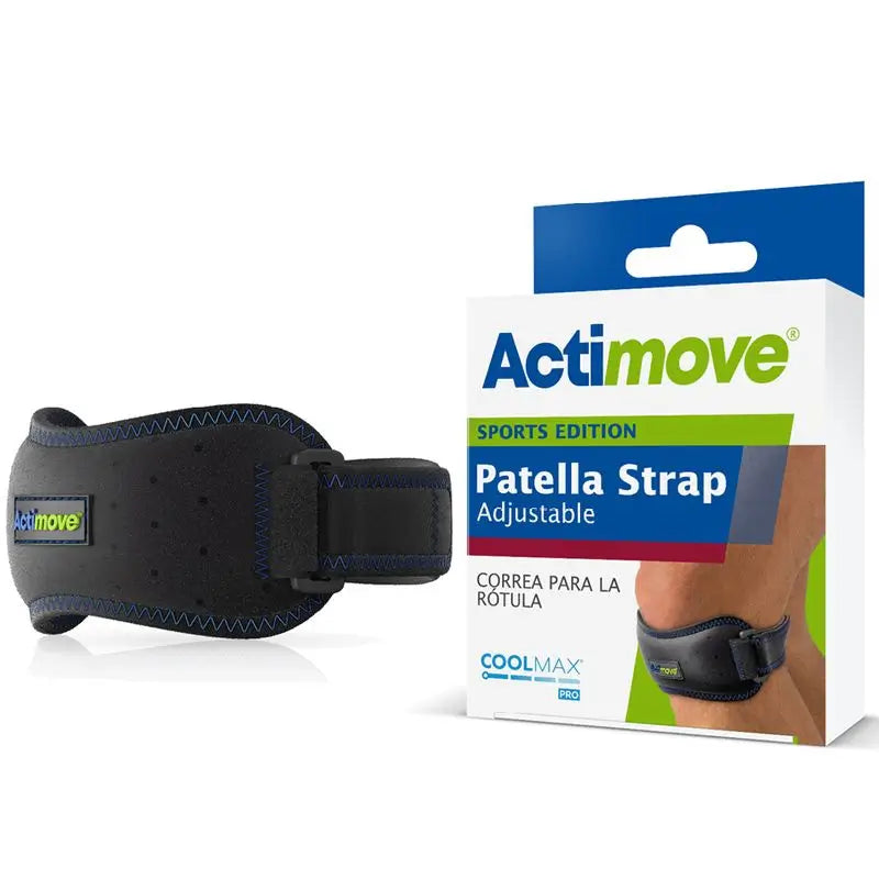 Actimove Cincha Patelar Ajustable, Color Negro, Talla Universal