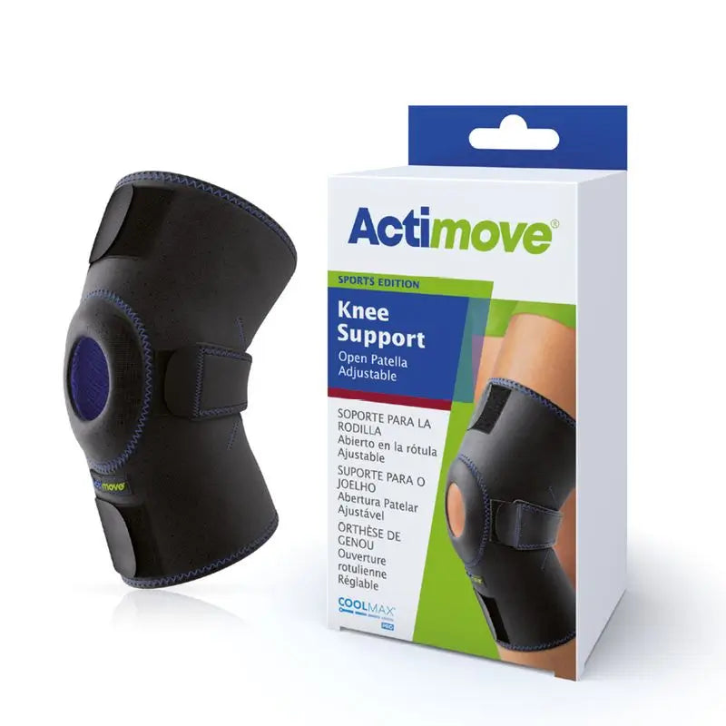 Actimove  Soporte Para La Rodilla Con Rótula Abierta, Color Negro, Talla Universal