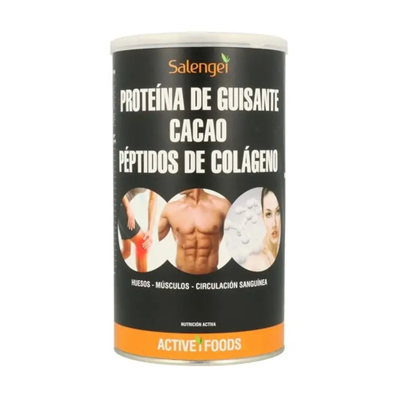 Active Foods Proteina De Guisante Con Colageno Y Cacao 500Gr.