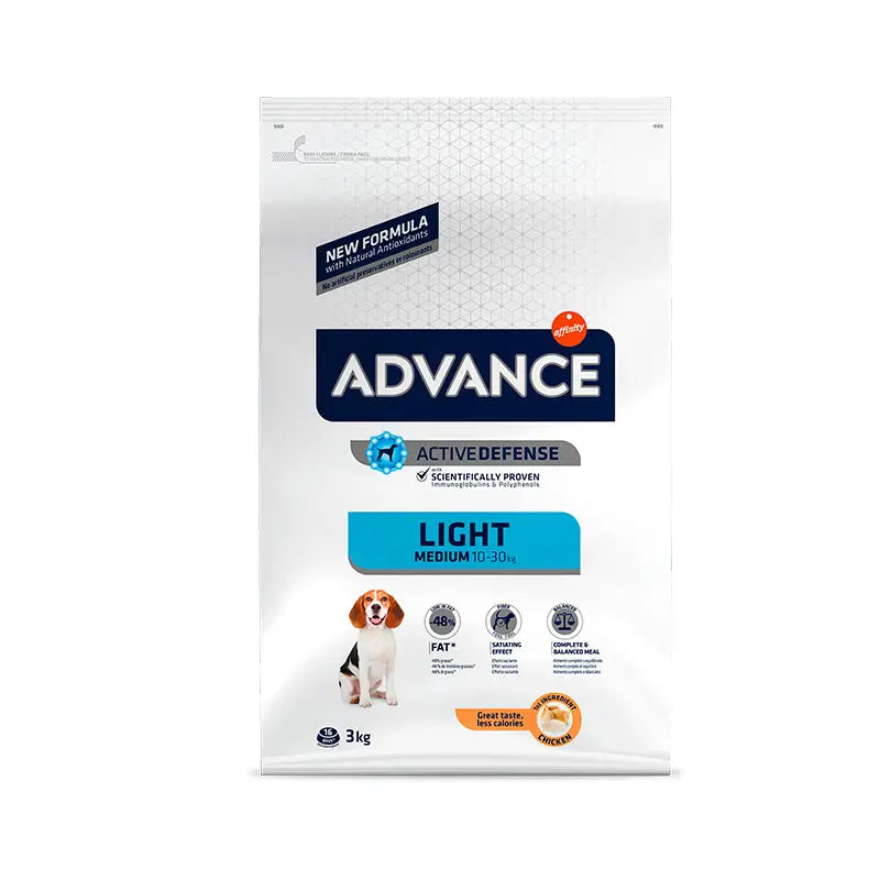 Advance Canine Adult Light Medium Pollo 3Kg, pienso para perros