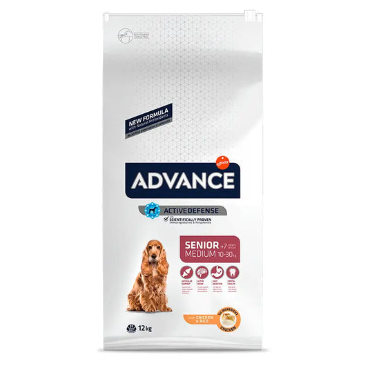 Advance Canine Senior Medium Pollo Arroz 12Kg, pienso para perros