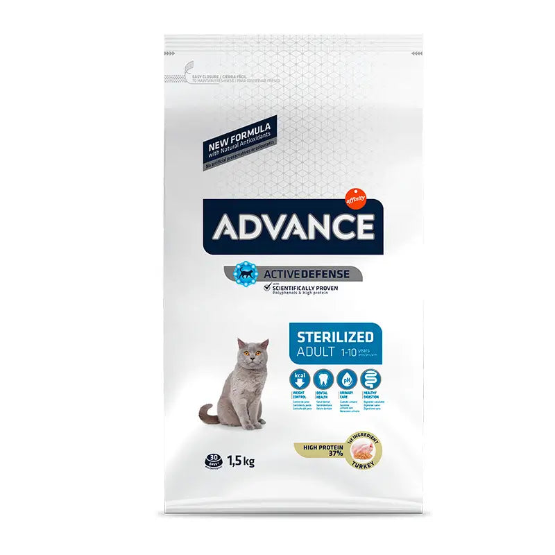 Advance Feline Adult Esterilizado Pavo 1,5Kg, pienso para gatos