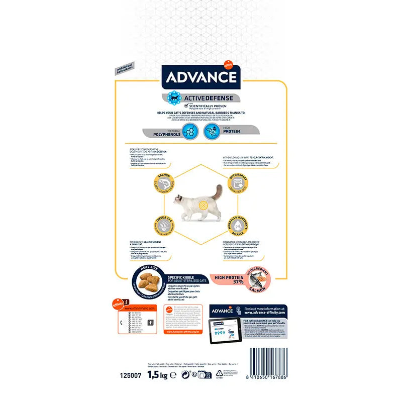 Advance Feline Adult Esterilizado Sensitive 1,5Kg, pienso para gatos