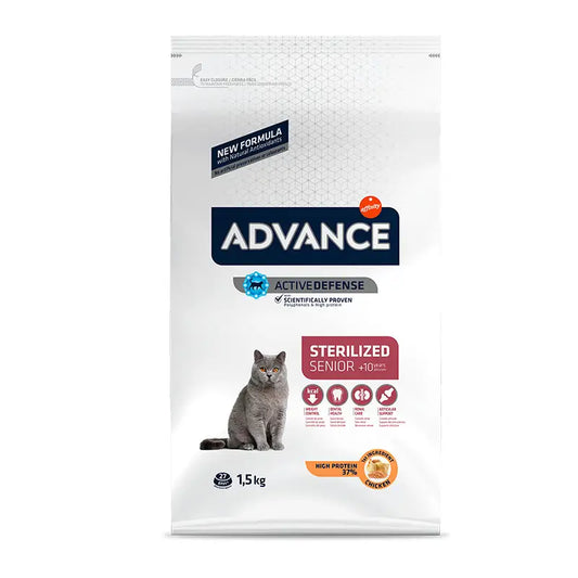 Advance Feline Senior+10 Esterilizado. Pollo 1,5Kg, pienso para gatos