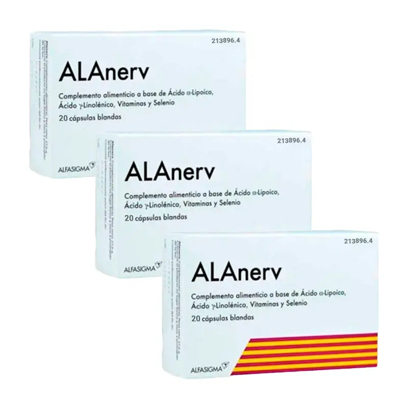 Alanerv Pack Complemento Alimenticio , 3 X 20 capsulas blandas