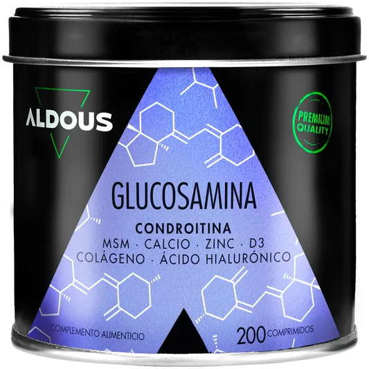 Aldous Bio Glucosamina, Condroitina, Msm, Colágeno, Ácido Hialurónico, Zinc, Calcio Y Vitamina D3 , 200 comprimidos