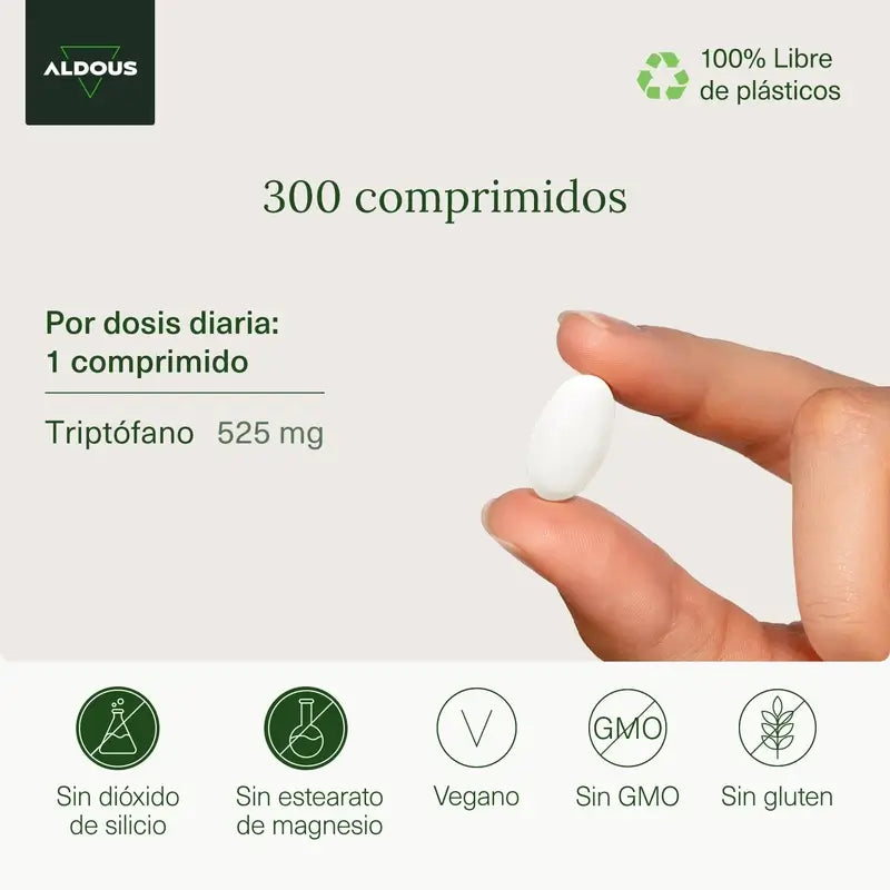 Aldous Bio Triptófano Puro, 300 comprimidos