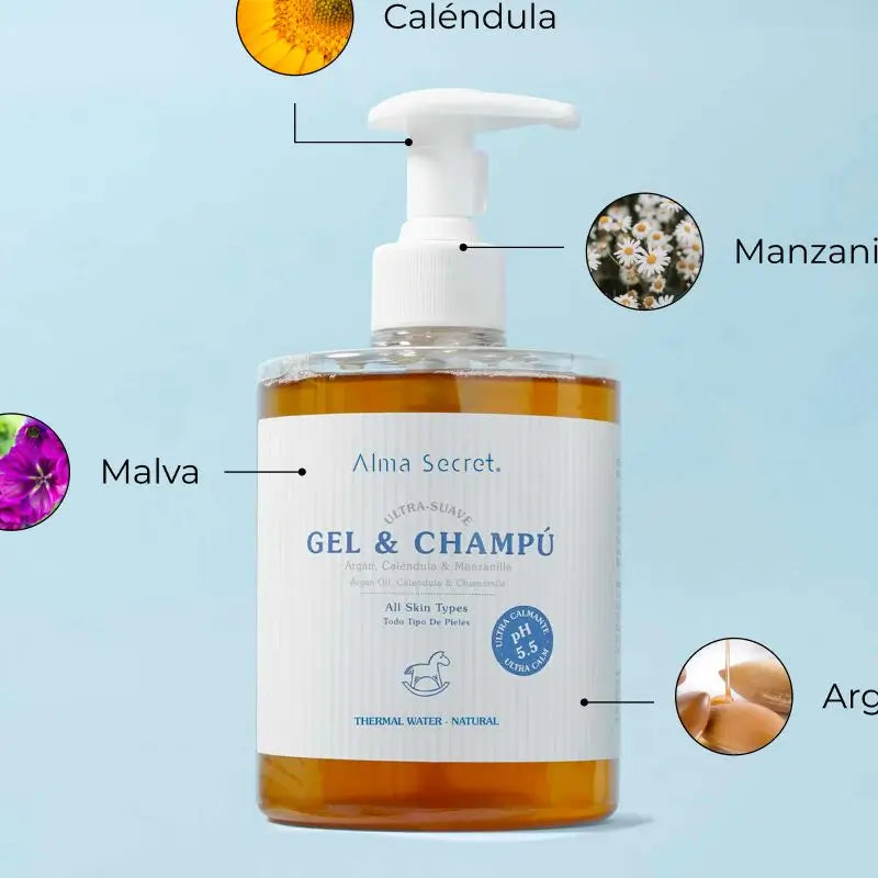 Alma Secret Gel-Champú Suave Con Argán, Caléndula & Manzanilla