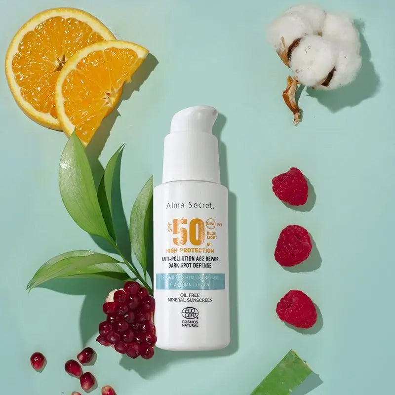 Alma Secret Solar Facial Natural Spf 50 Con Ceramidas, Antimanchas Y Oil-Free