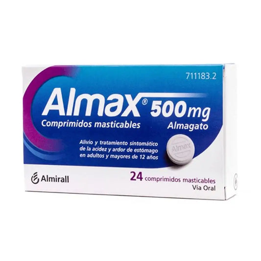 Almax 500 mg 24 Comprimidos Masticables