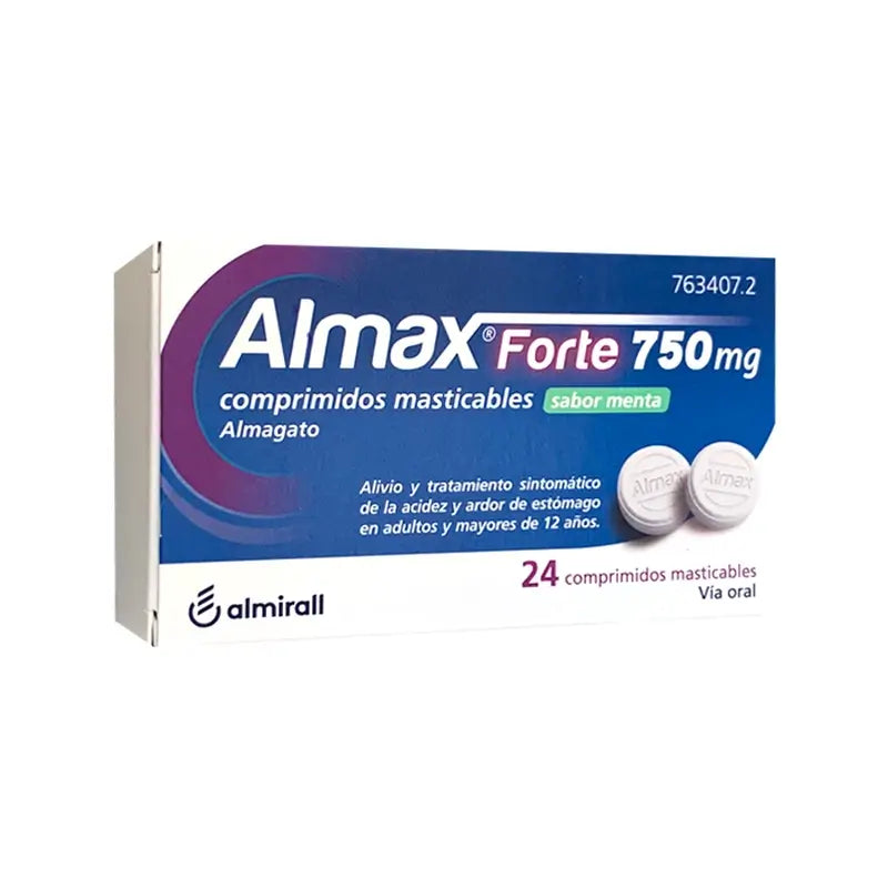 Almax 750 Mg Sabor Menta, 24 comprimidos masticables