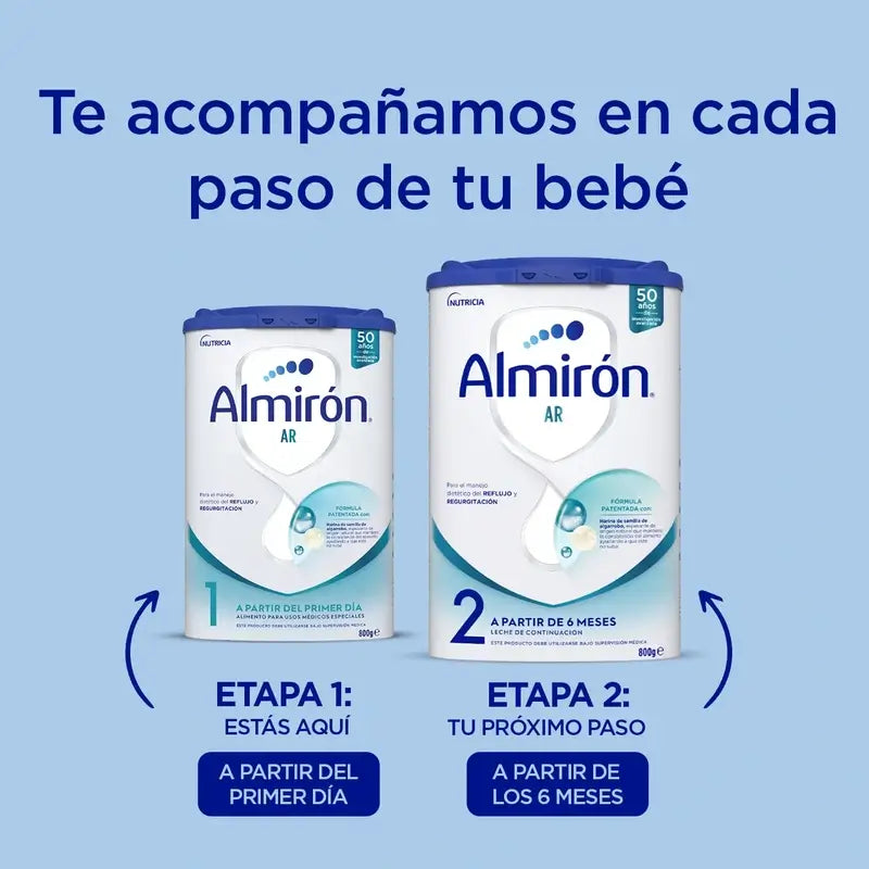 Almirón AR 1, Leche de Fórmula para Bebé Anti Regurgitación, desde Primer Día, 800g