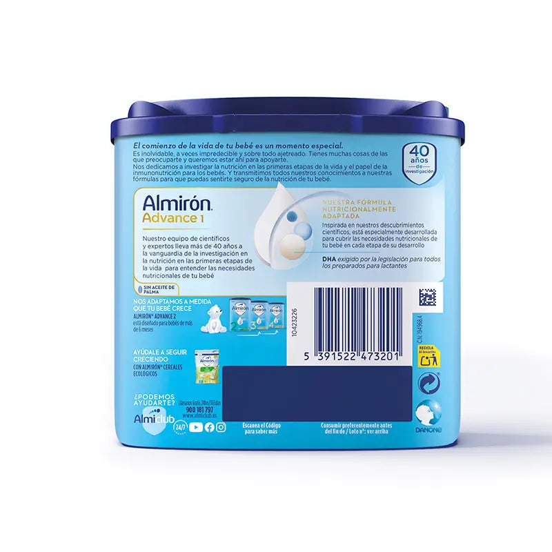 Almirón Advance 1, Leche De Inicio En Polvo para Bebé, a partir del Primer Día, 400g